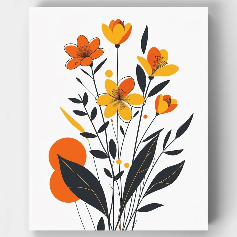 Boho Wildflower Bouquet - Paint by Numbers Kit