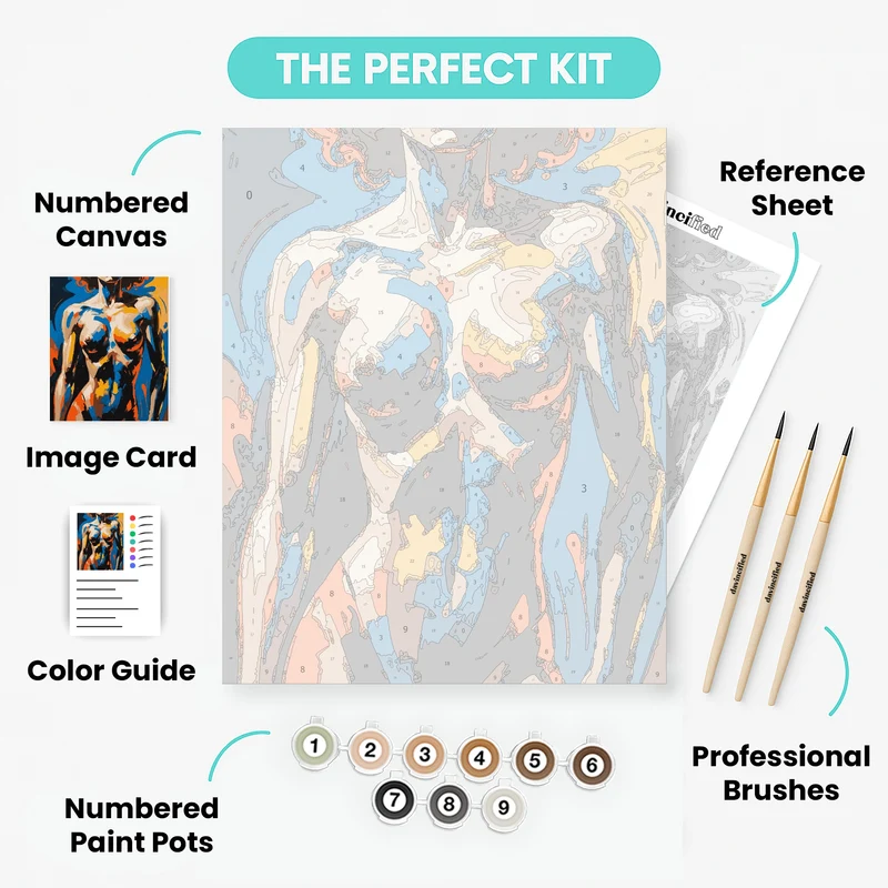Expressive Female Figure Art - Paint by Numbers Kit