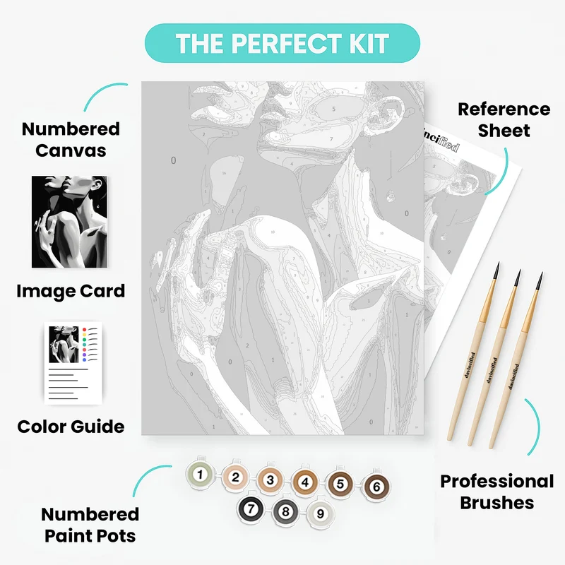 Elegant Monochrome Portrait - Paint by Numbers Kit