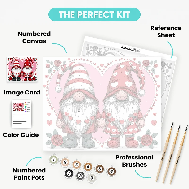 Valentine's Day Gnomes - Paint by Numbers Kit
