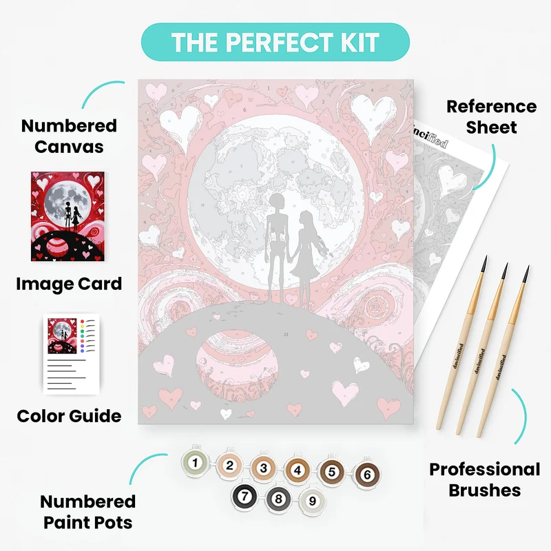 Skeleton Love Under Moon - Paint by Numbers Kit