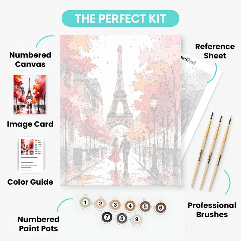 Paris Romance in Autumn - Paint by Numbers Kit