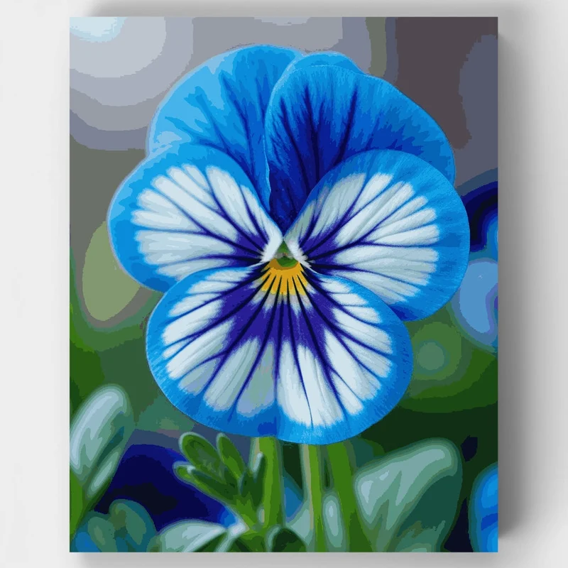 Blue Pansy Flower - Paint by Numbers Kit