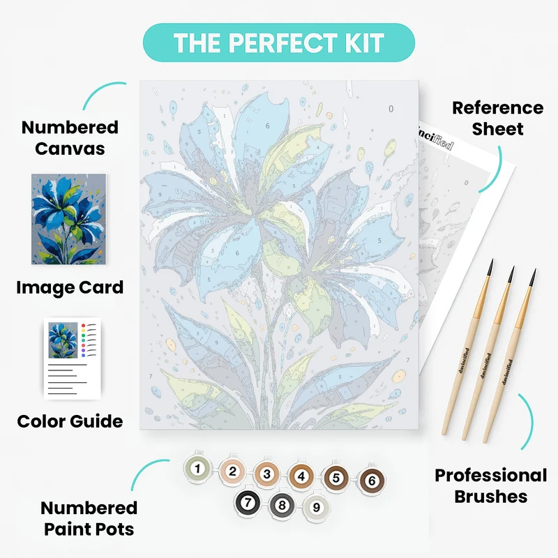 Blue Lily Flowers - Paint by Numbers Kit