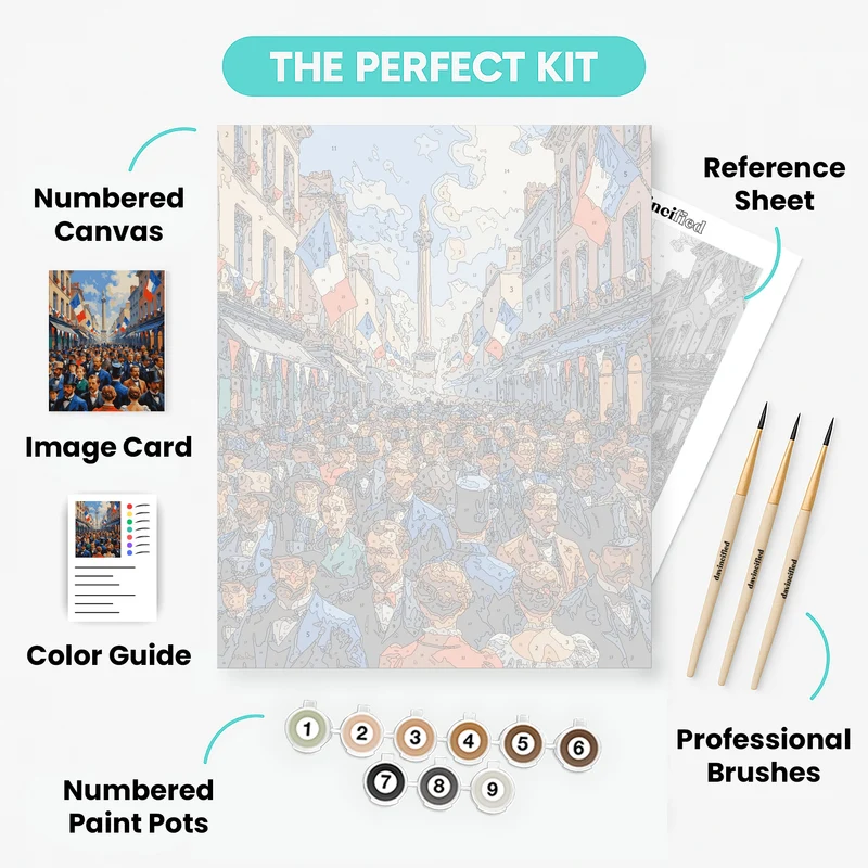 French Celebration Street Scene - Paint by Numbers Kit