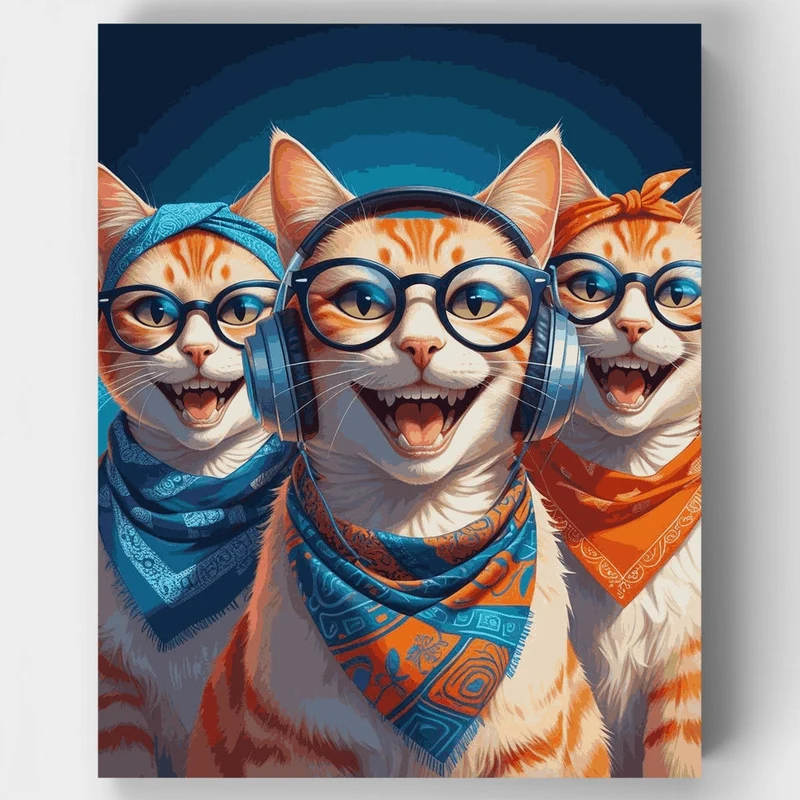 Groovy Cat Squad - Paint by Numbers Kit