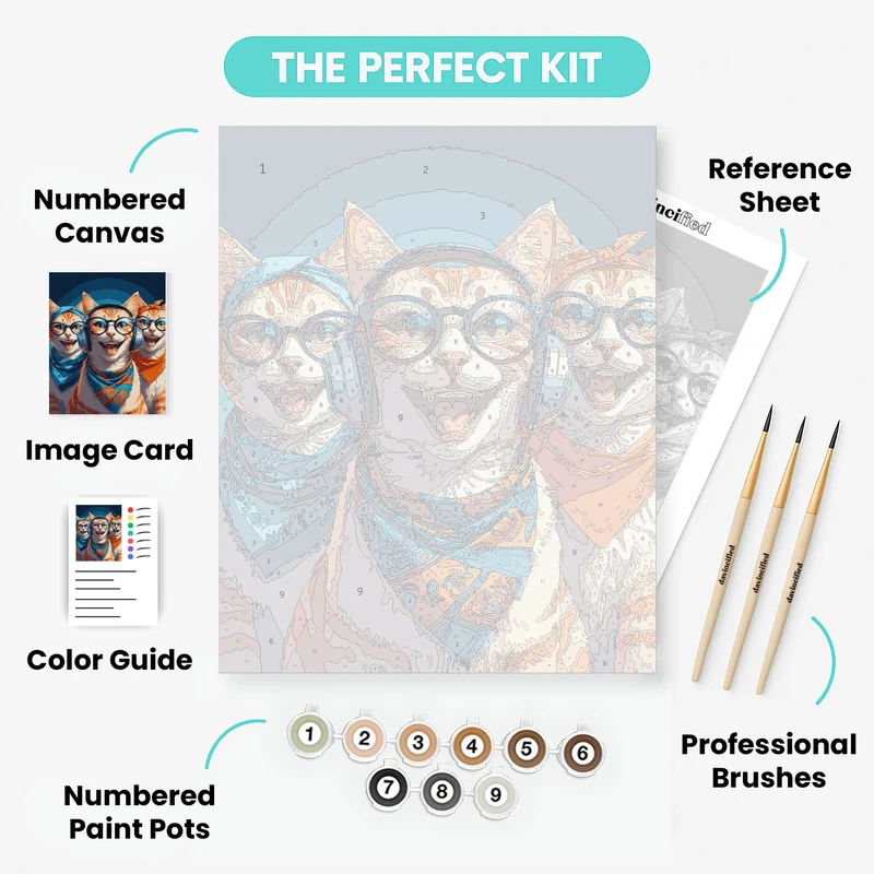 Groovy Cat Squad - Paint by Numbers Kit