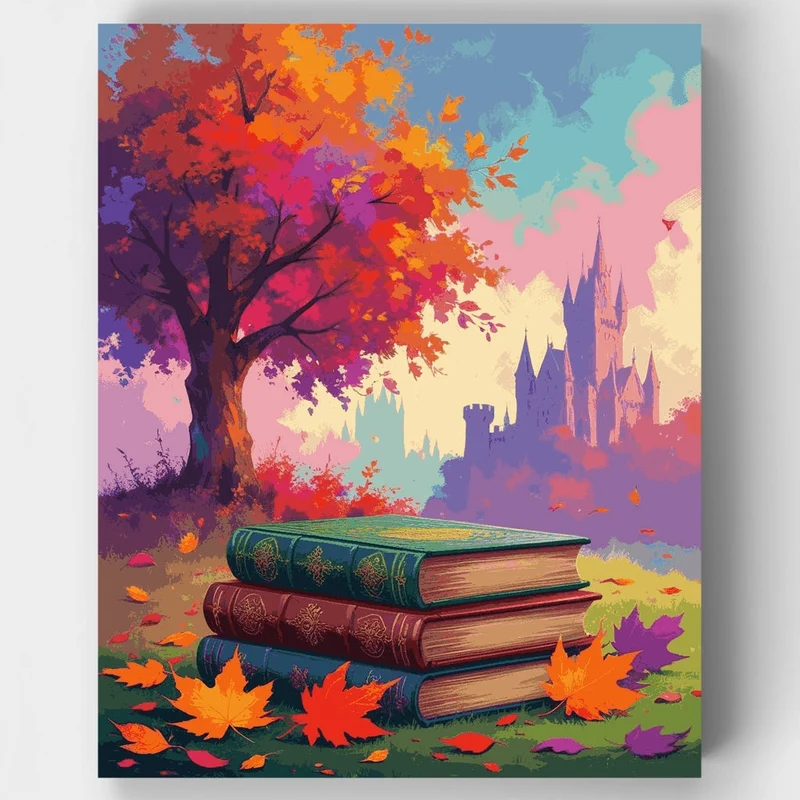 Enchanted Autumn Library - Paint by Numbers Kit