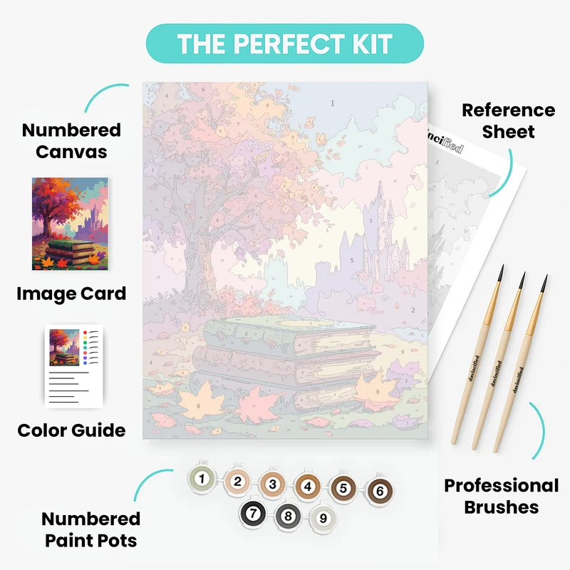 Enchanted Autumn Library - Paint by Numbers Kit