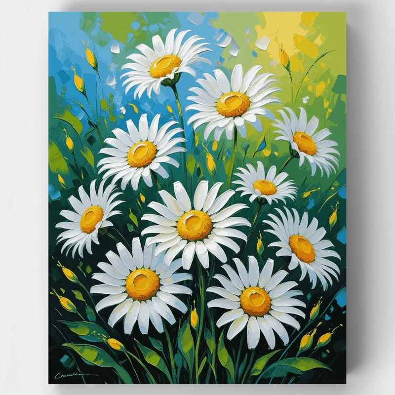 Vibrant Daisy Field - Paint by Numbers Kit