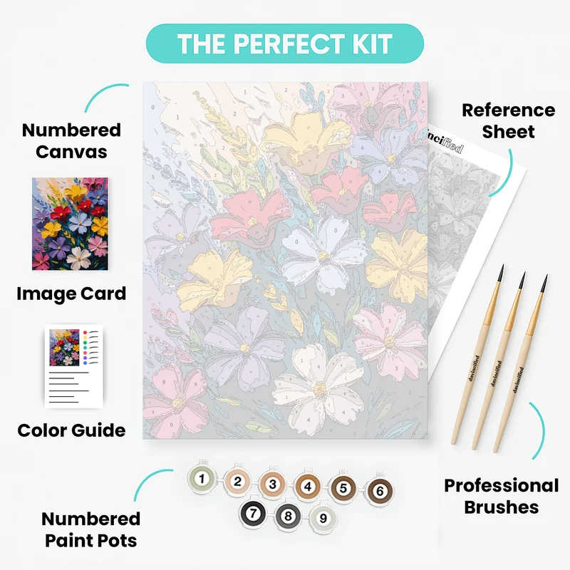 Colorful Abstract Flower Garden - Paint by Numbers Kit