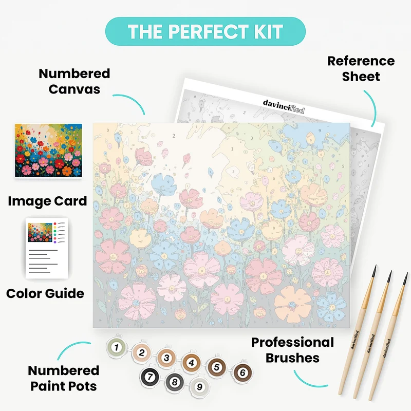 Vibrant Wildflower Meadow - Paint by Numbers Kit