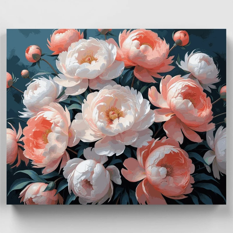 Coral Peonies - Paint by Numbers Kit