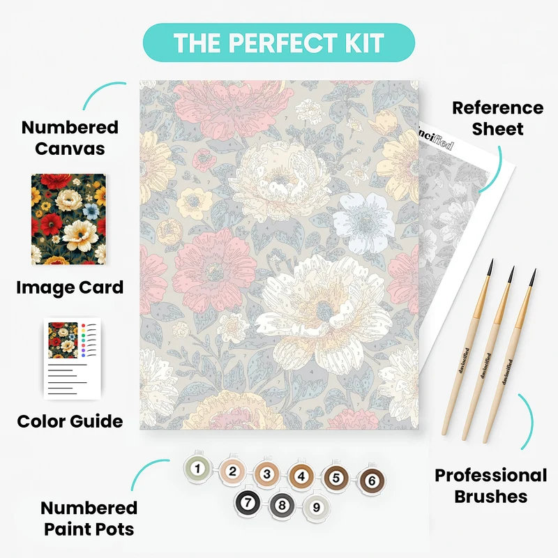 Vintage Floral Garden - Paint by Numbers Kit