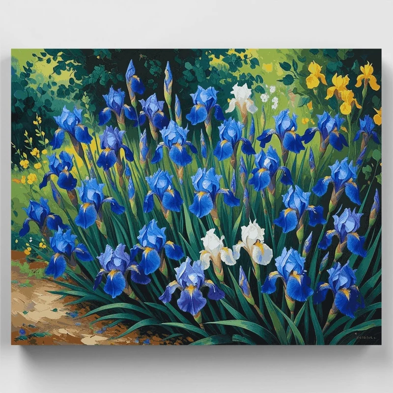 Blue Iris Flower Garden - Paint by Numbers Kit