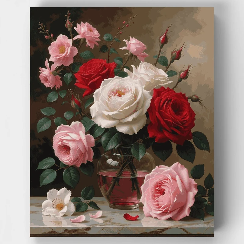 Victorian Rose Arrangement - Paint by Numbers Kit