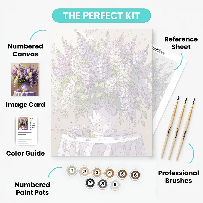 Lilac Bouquet Still Life - Paint by Numbers Kit