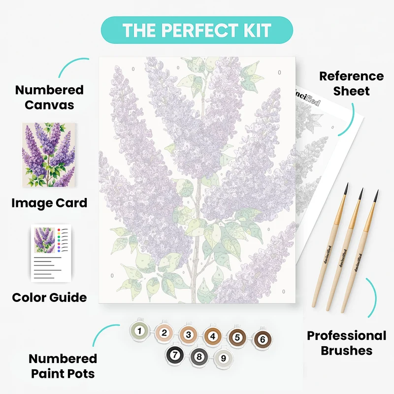 Purple Lilac Blossoms - Paint by Numbers Kit