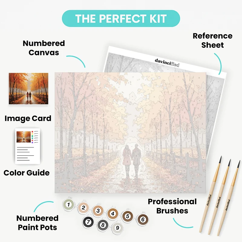 Autumn Walk for Two - Paint by Numbers Kit