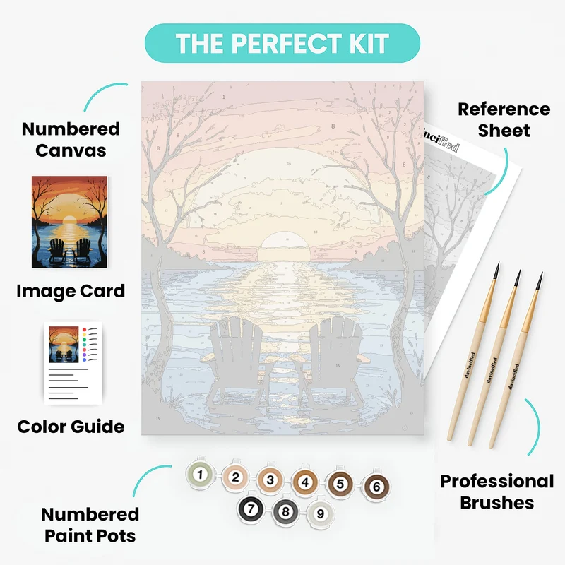 Sunset Lake Date Night - Paint by Numbers Kit