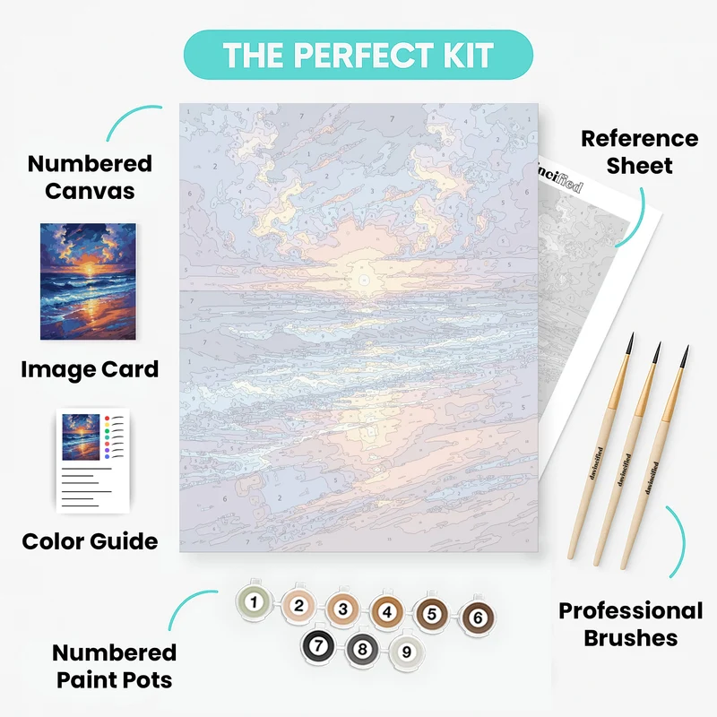 Coastal Sunset Seascape - Paint by Numbers Kit