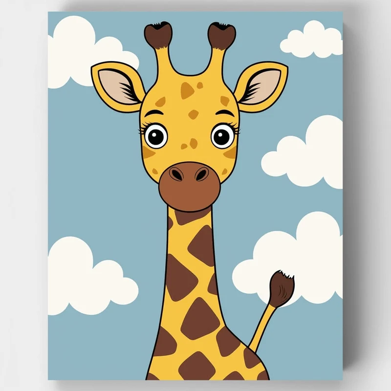 Cute Cartoon Giraffe - Paint by Numbers Kit