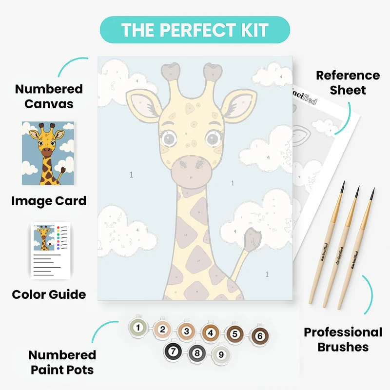 Cute Cartoon Giraffe - Paint by Numbers Kit