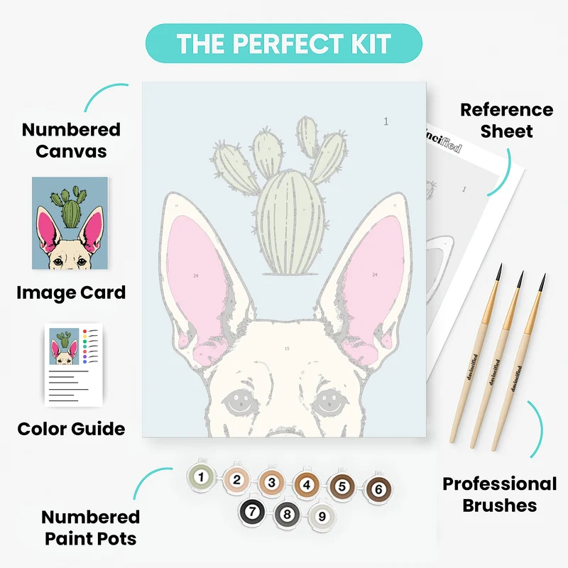 Chihuahua with Cactus - Paint by Numbers Kit