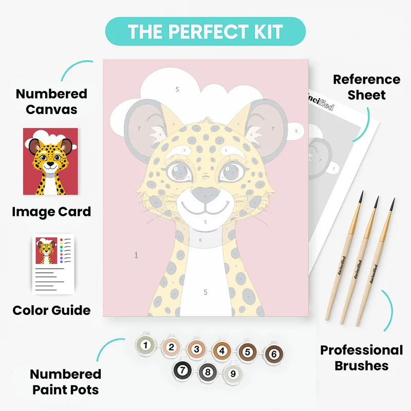 Cute Cheetah Cub - Paint by Numbers Kit
