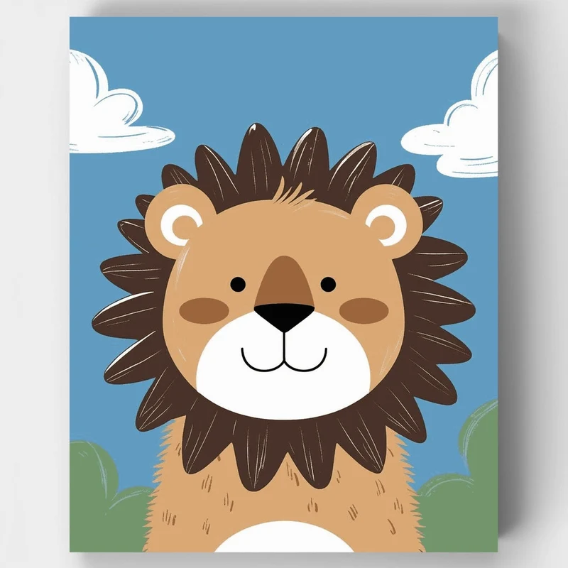 Cute Lion Cub - Paint by Numbers Kit