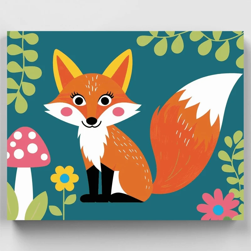 Cute Fox in the Forest - Paint by Numbers Kit