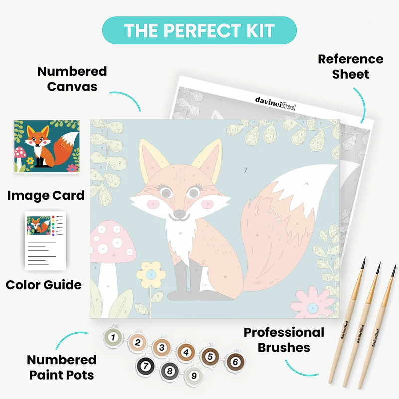 Cute Fox in the Forest - Paint by Numbers Kit