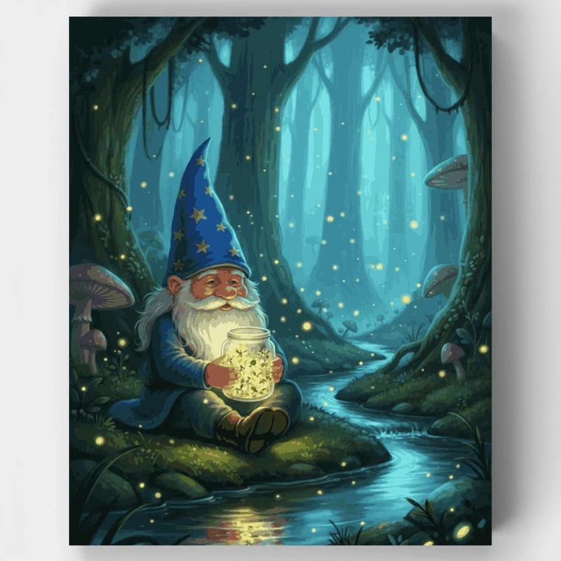 Gnome in the Enchanted Forest - Paint by Numbers Kit