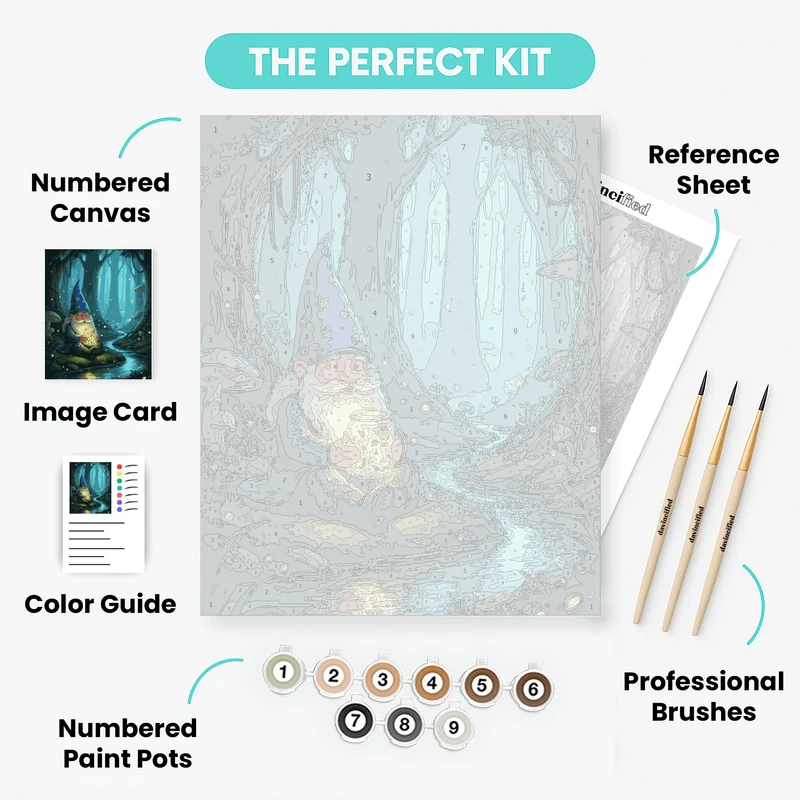 Gnome in the Enchanted Forest - Paint by Numbers Kit