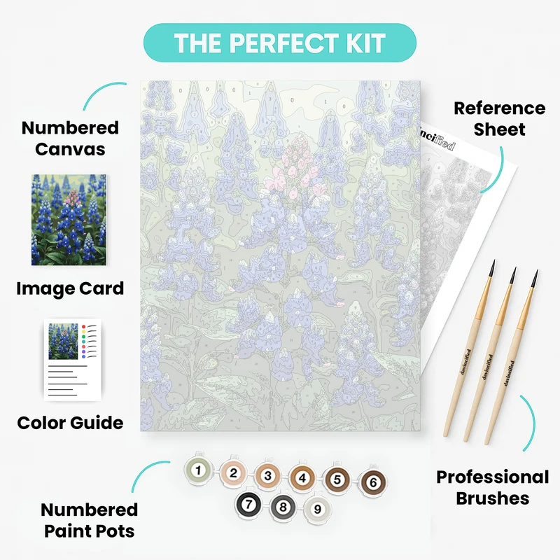 Bluebonnet Wildflower Field - Paint by Numbers Kit