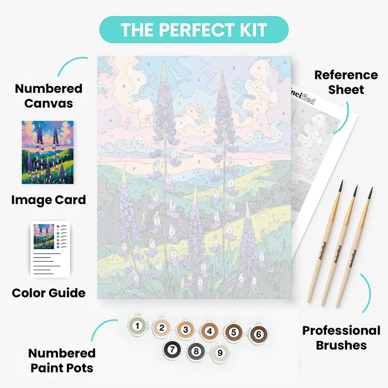 Lupine Wildflower Meadow - Paint by Numbers Kit