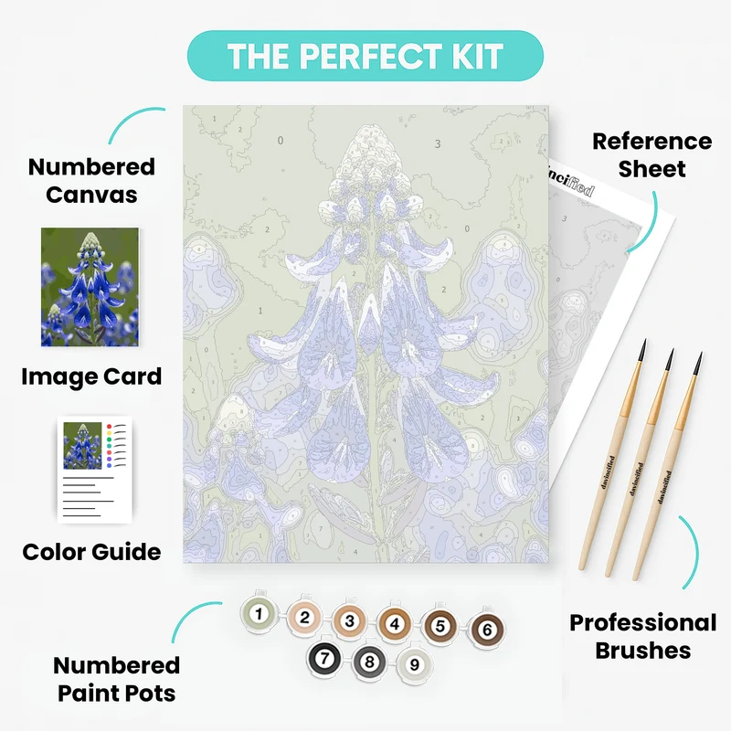 Blue Lupine Wildflower - Paint by Numbers Kit