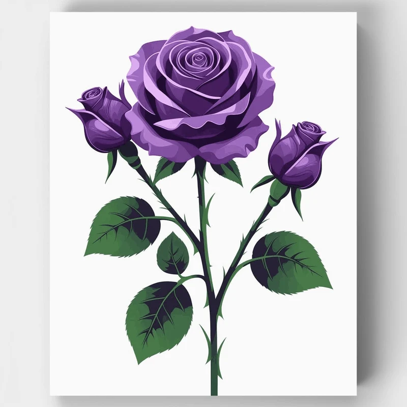 Purple Roses - Paint by Numbers Kit