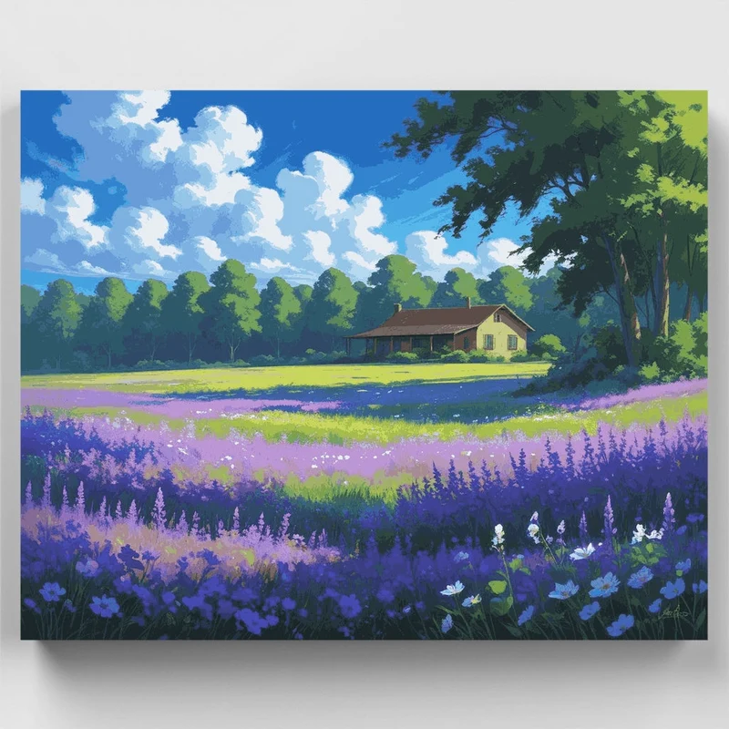 Lavender Field Cottage - Paint by Numbers Kit
