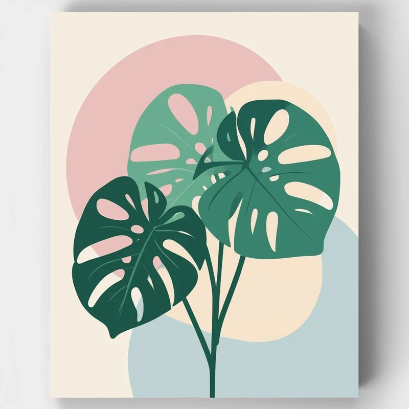 Modern Monstera Botanical Art - Paint by Numbers Kit