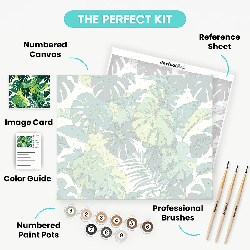 Lush Tropical Foliage Paradise - Paint by Numbers Kit