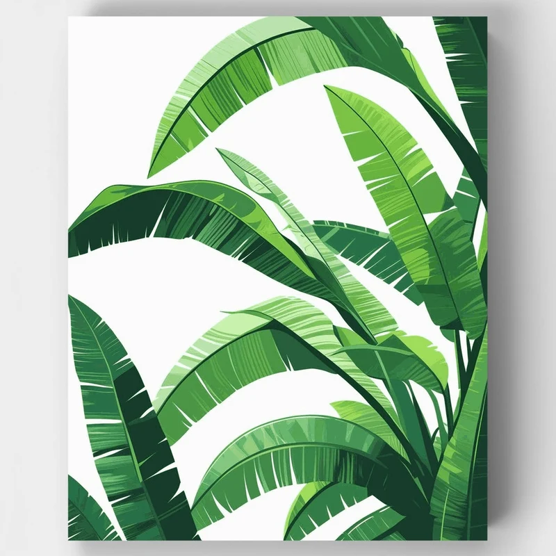 Tropical Banana Leaves - Paint by Numbers Kit