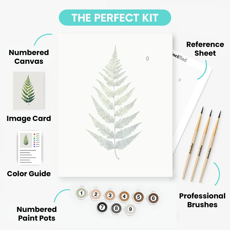 Botanical Fern Leaf - Paint by Numbers Kit