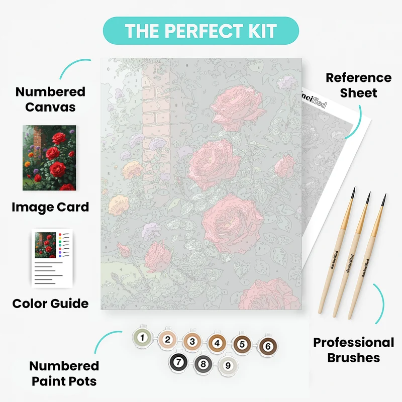 Garden Rose Paradise - Paint by Numbers Kit