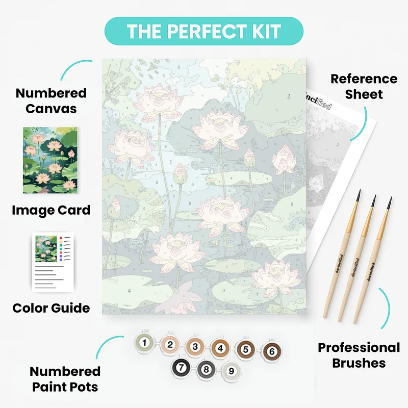 Tranquil Water Lily Garden - Paint by Numbers Kit