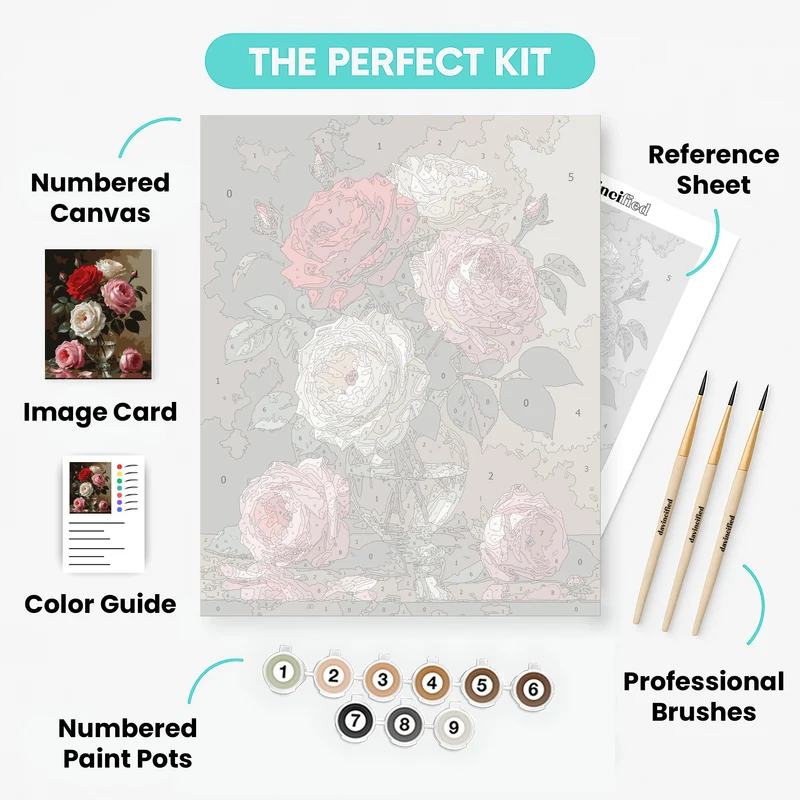 Classic Rose Bouquet Still Life - Paint by Numbers Kit