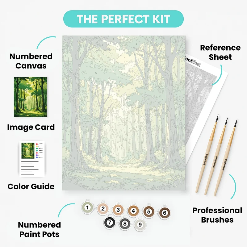 Enchanted Forest Sunlight - Paint by Numbers Kit