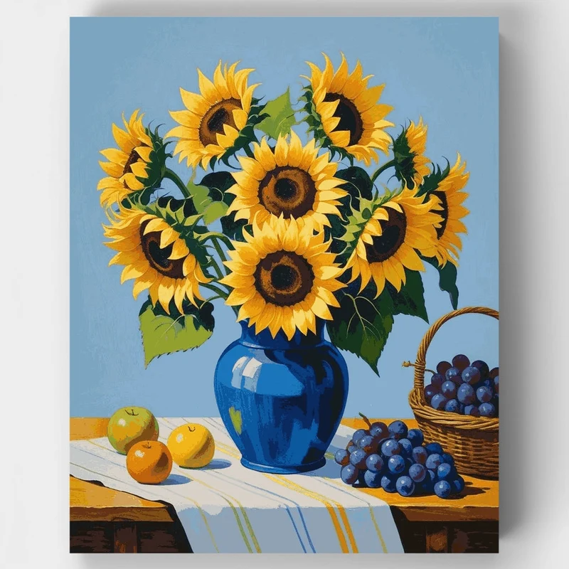 Sunflowers and Fruit Still Life - Paint by Numbers Kit