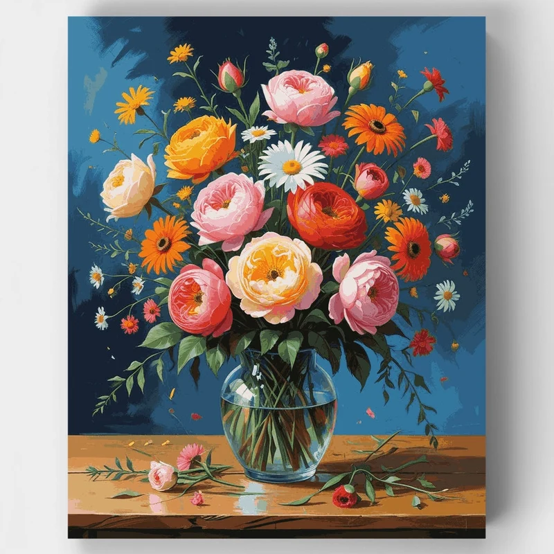 Vibrant Floral Bouquet - Paint by Numbers Kit