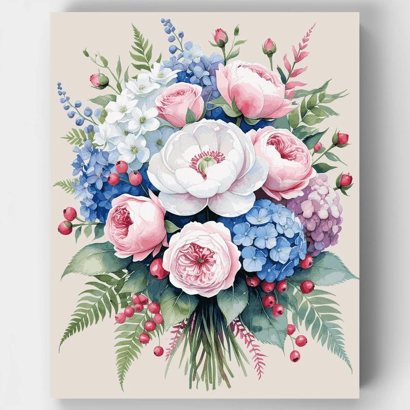 Elegant Floral Bouquet - Paint by Numbers Kit